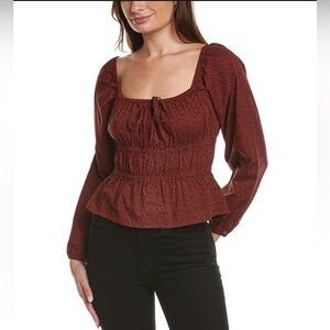 Nation LTD Women's Red Long Sleeve Top NWOT